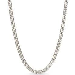 Toscano 24-Inch Tight Link Box Chain Necklace, 14K White Gold