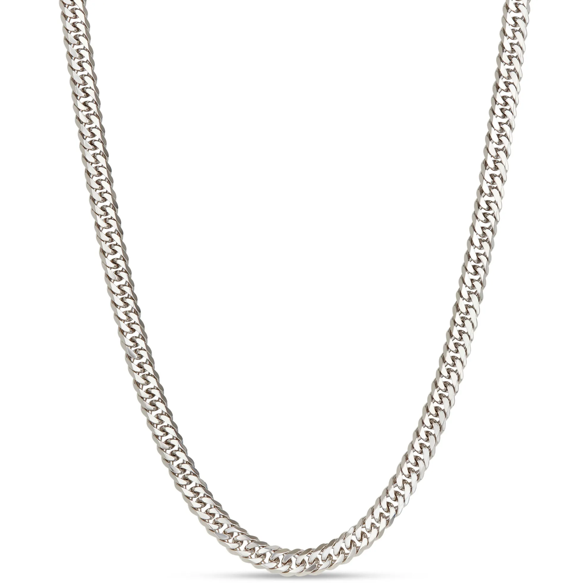 Toscano 24-Inch Tight Link Box Chain Necklace, 14K White Gold