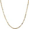 Toscano 18-Inch Tri-Color Cube Bead Necklace, 14K Gold