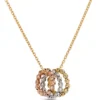 Toscano 18-Inch Tri-Color Ring Pendant Necklace, 14K Gold