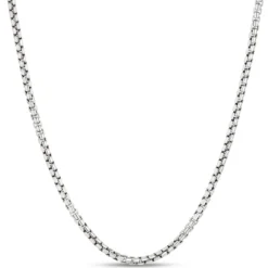 Toscano 24-Inch Venetian Box Link Necklace, 14K White Gold