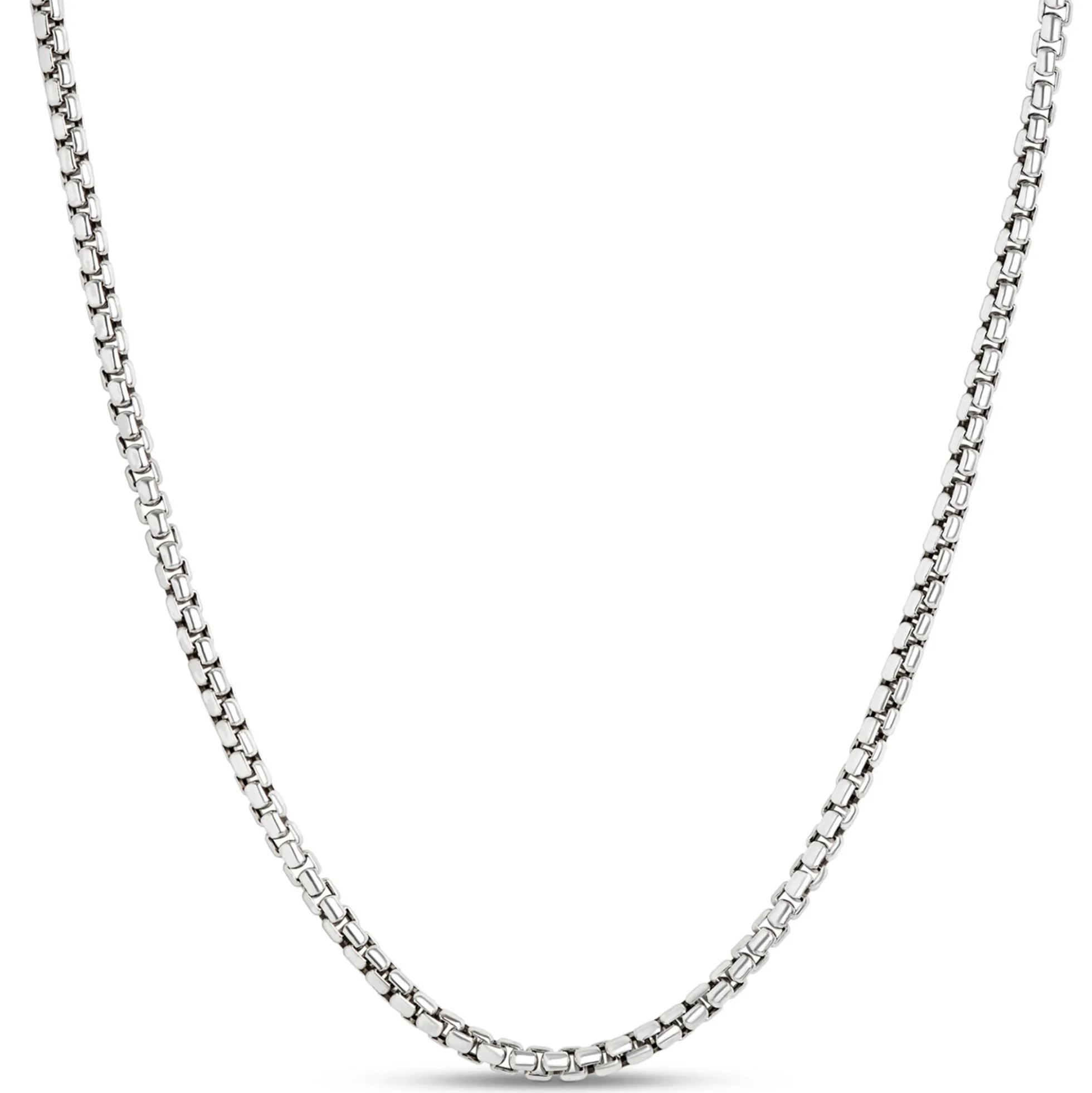 Toscano 24-Inch Venetian Box Link Necklace, 14K White Gold