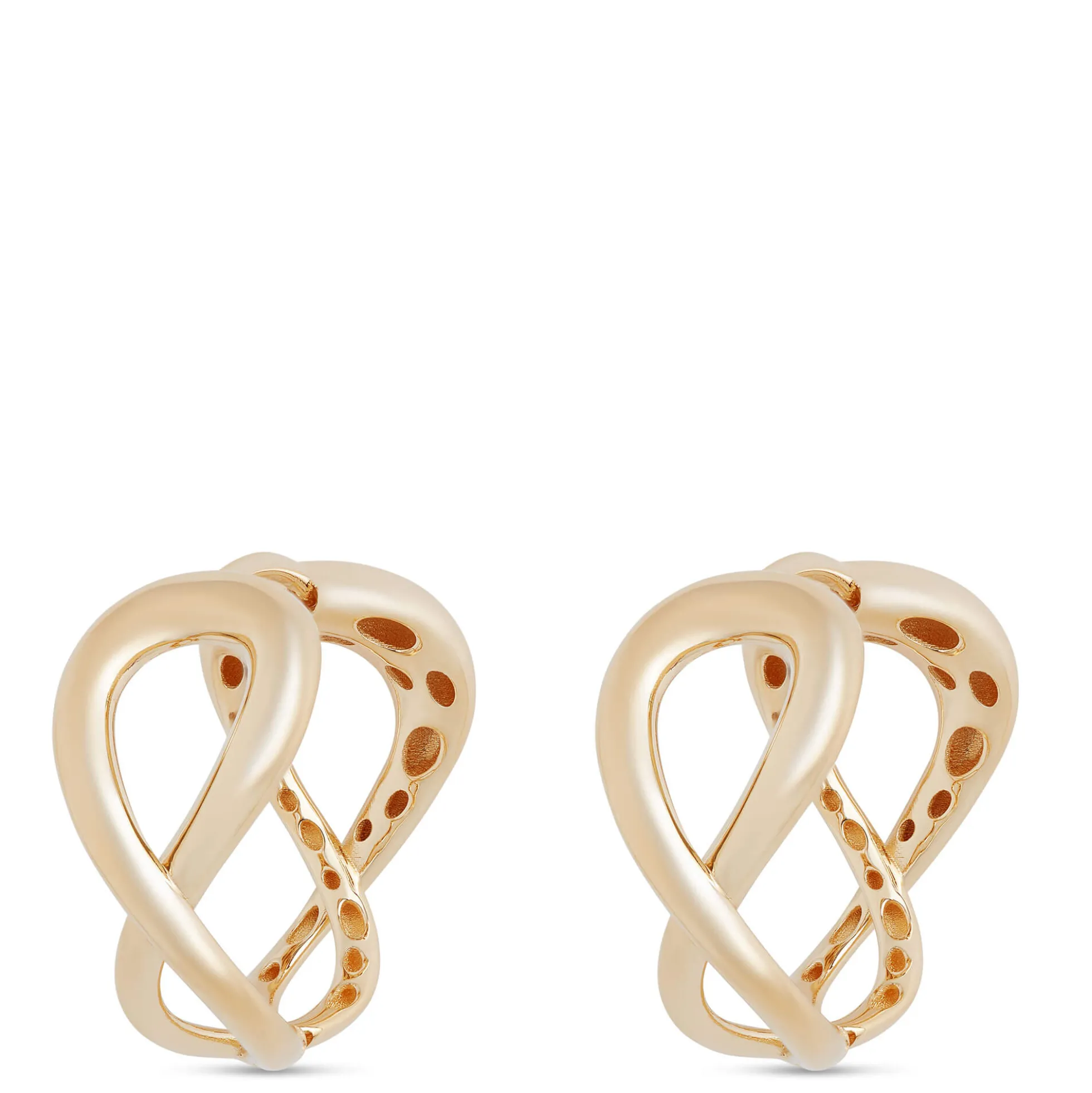 Toscano Infinity Hoop Earrings, 14K Yellow Gold