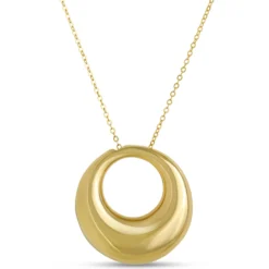 Toscano Italian-Crafted Circle Pendant Necklace, 14K Yellow Gold