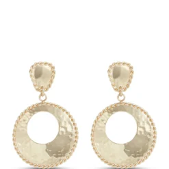 Toscano Large Circle Drop Earrings, 14K Yellow Gold