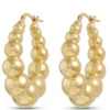 Toscano Large Graduated Shrimp Hoop Earrings, 14K Yellow Gold