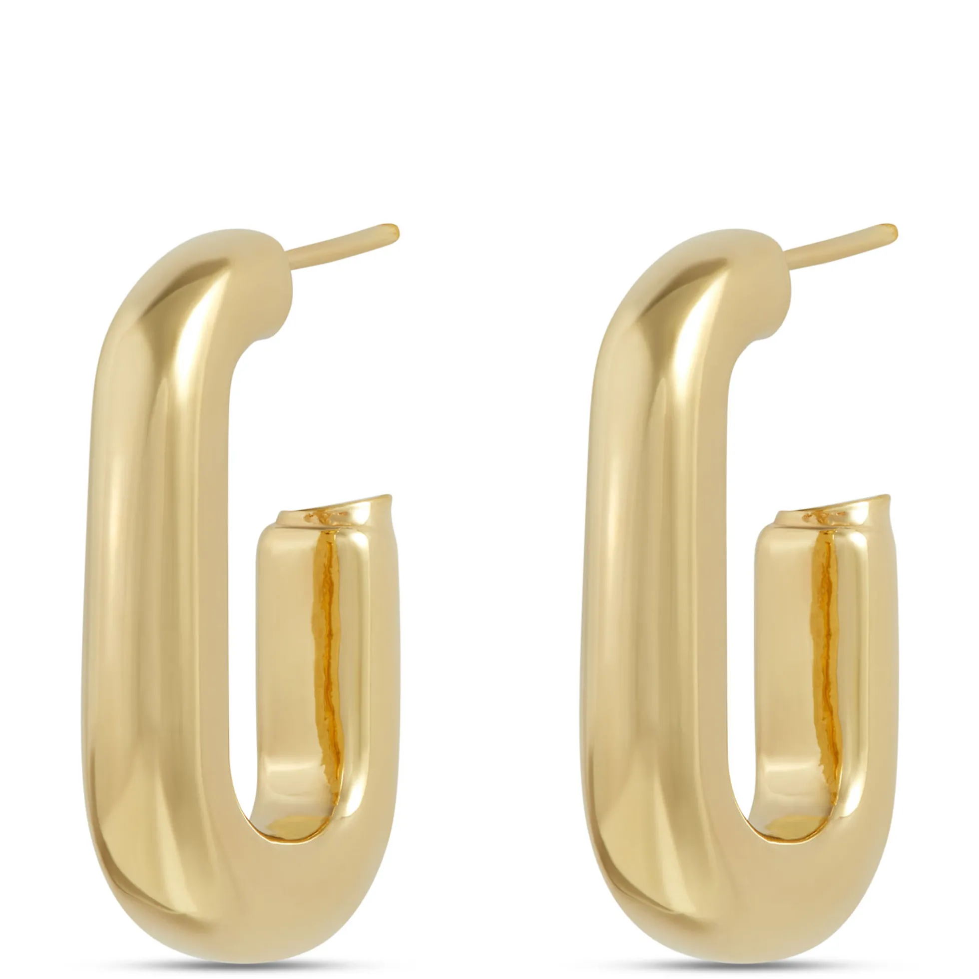 Toscano Large Half-Oval Hoops, 14K Yellow Gold
