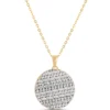 Toscano Laser Cut Compass Pendant, 14K Yellow Gold