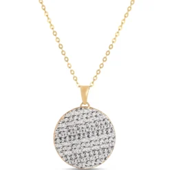 Toscano Laser Cut Compass Pendant, 14K Yellow Gold