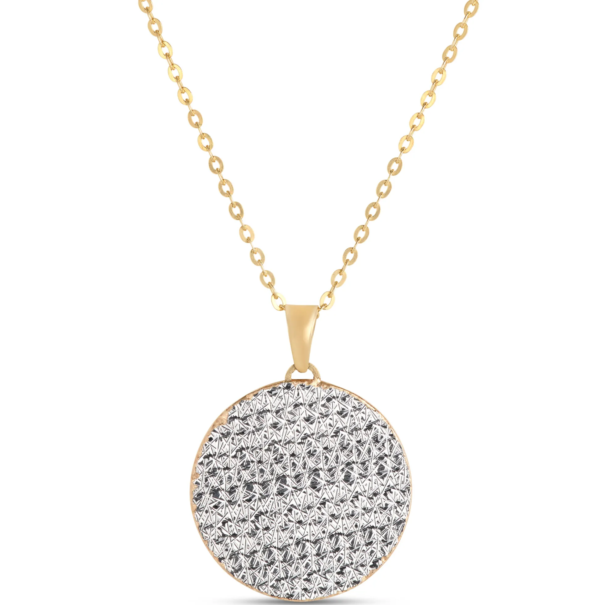 Toscano Laser Cut Compass Pendant, 14K Yellow Gold
