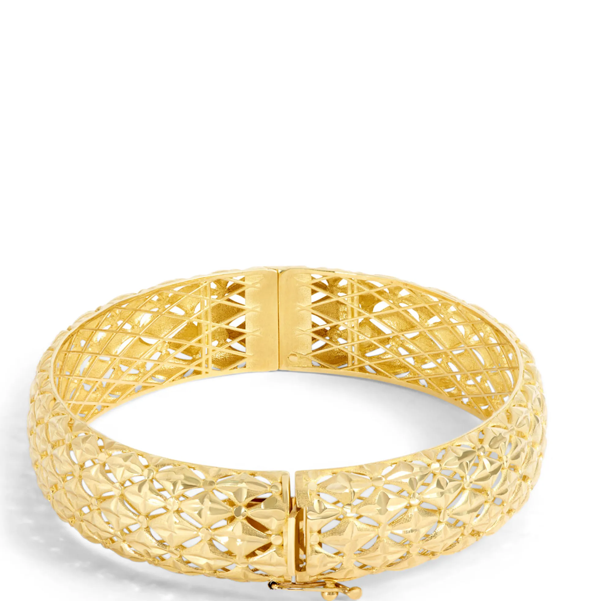 Toscano Lattice Bangle, 14K Yellow Gold