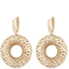 Toscano Lattice Donut Hoop Earrings, 14K Yellow Gold