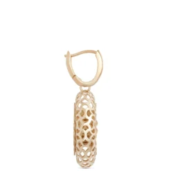 Toscano Lattice Donut Hoop Earrings, 14K Yellow Gold