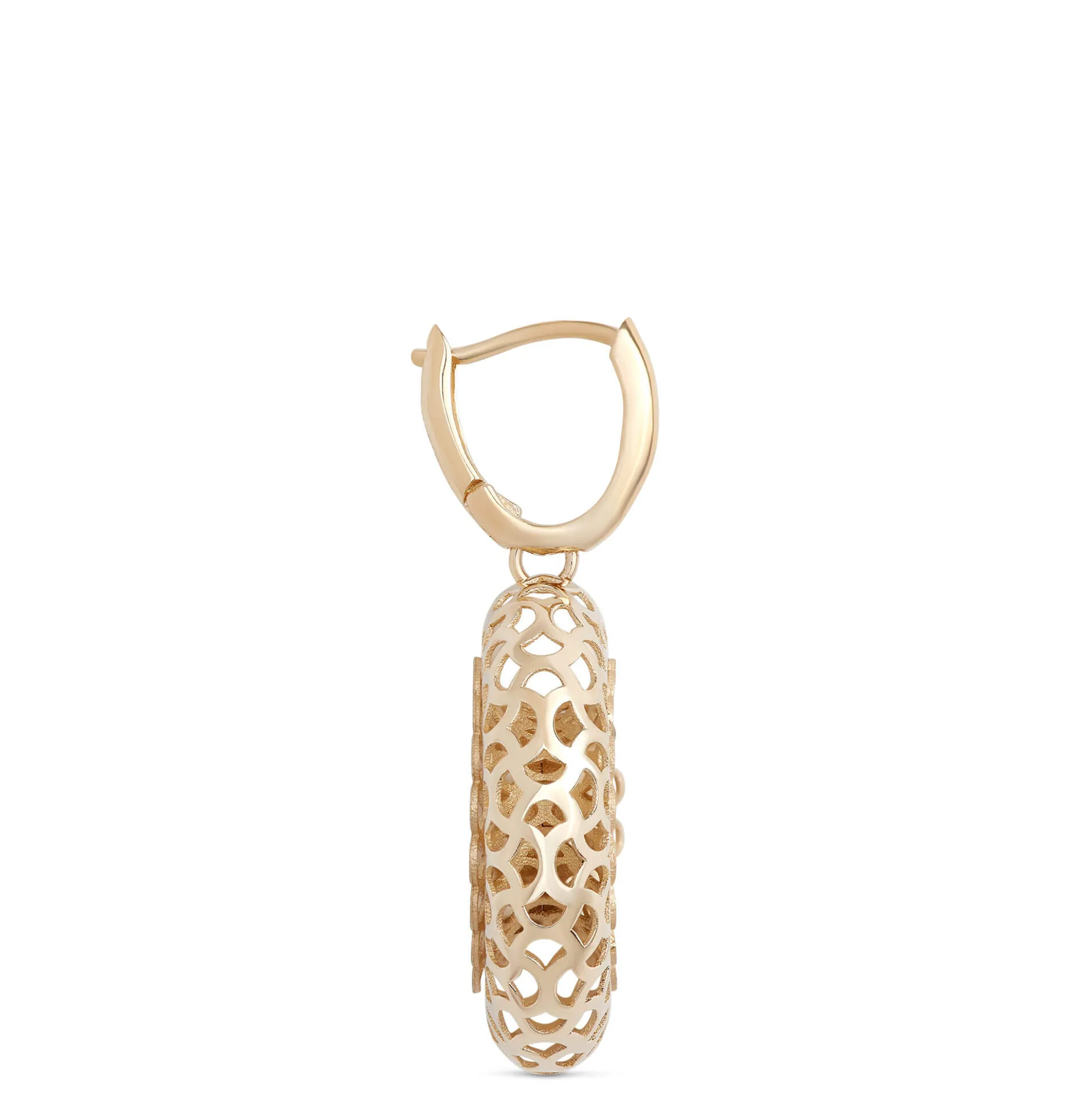 Toscano Lattice Donut Hoop Earrings, 14K Yellow Gold