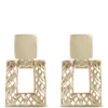 Toscano Lattice Square Doorknocker Earrings, 14K Yellow Gold