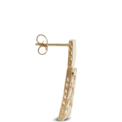 Toscano Lattice Square Doorknocker Earrings, 14K Yellow Gold