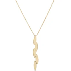 Toscano Linear Marquise Shapes Pendant, 14K Yellow Gold