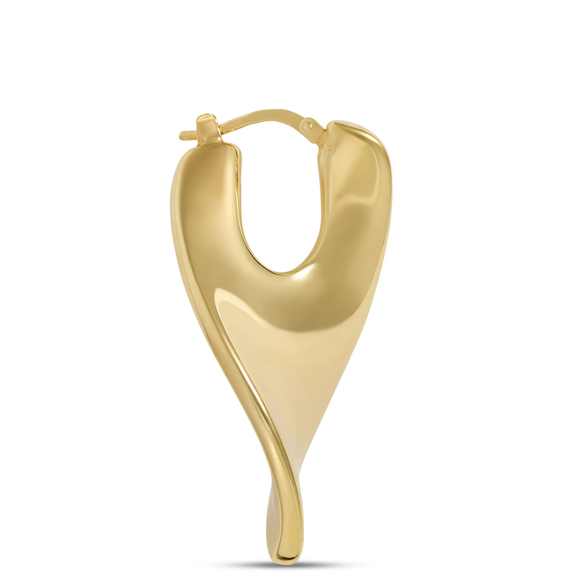 Toscano Long Ribbon Hoops, 14K Yellow Gold