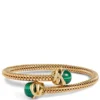 Toscano Malachite Tipped Bangle, 14K Yellow Gold