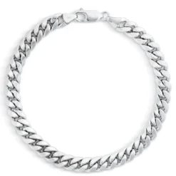 Toscano Men's Cuban Link Bracelet, 14K White Gold