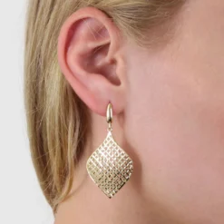 Toscano Mesh Fan Drop Earrings 14K