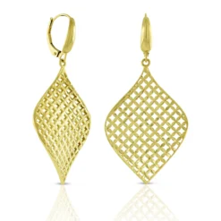 Toscano Mesh Fan Drop Earrings 14K