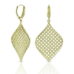 Toscano Mesh Fan Drop Earrings 14K