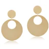 Toscano Mirrored Circle Door Knocker Earrings 14K