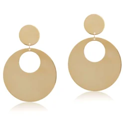 Toscano Mirrored Circle Door Knocker Earrings 14K