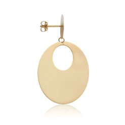 Toscano Mirrored Circle Door Knocker Earrings 14K