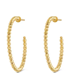 Toscano 25MM Beaded Hoop Earrings in 14K Yellow Gold