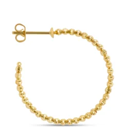 Toscano 25MM Beaded Hoop Earrings in 14K Yellow Gold