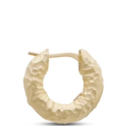 Toscano 18MM Hammered Hoop Earrings, 14K Yellow Gold