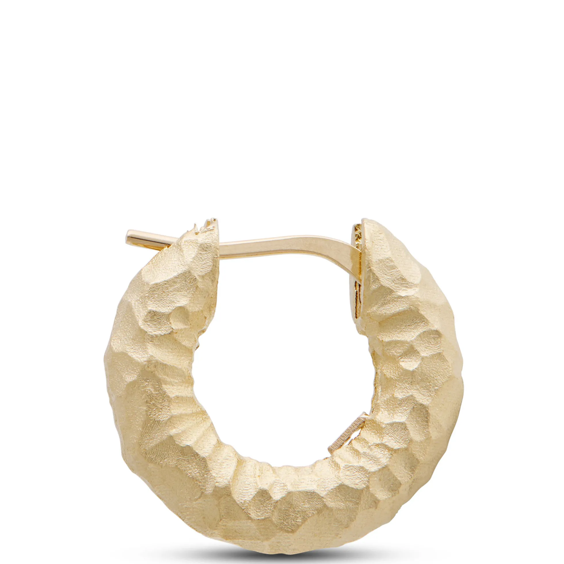 Toscano 18MM Hammered Hoop Earrings, 14K Yellow Gold