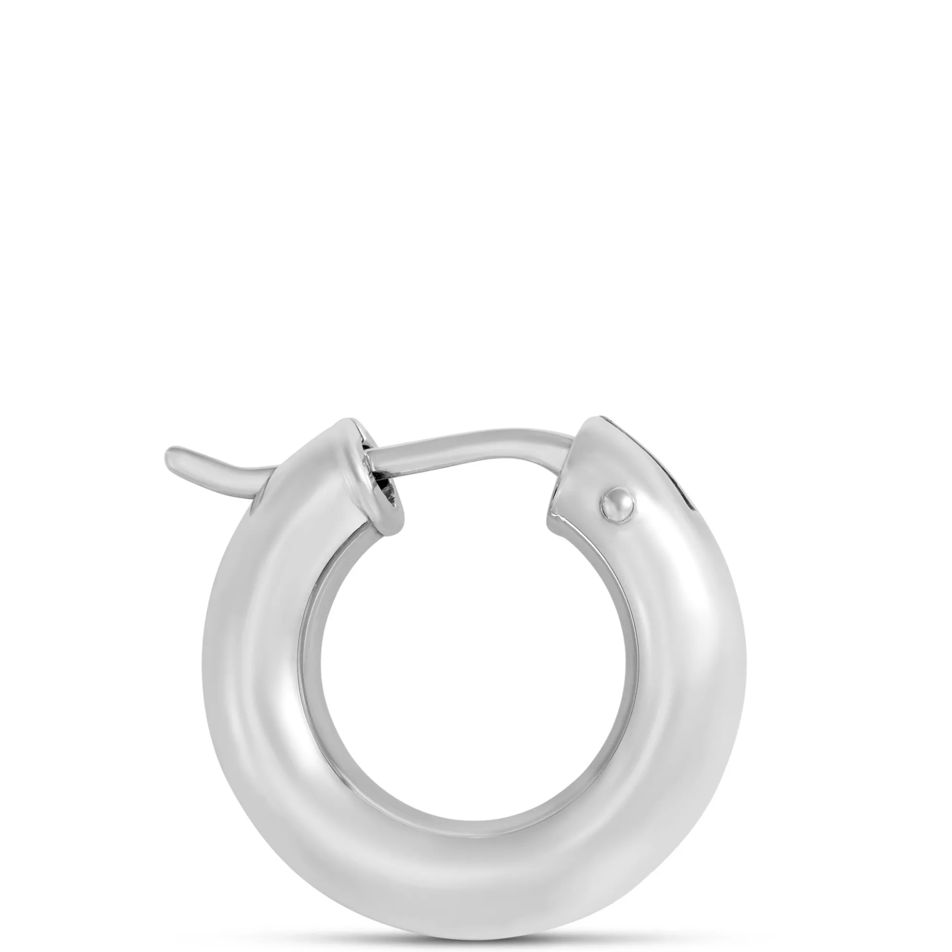 Toscano 12MM Hoop Earrings, 14K White Gold