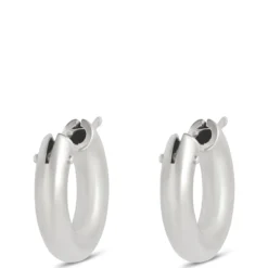 Toscano 12MM Hoop Earrings, 14K White Gold