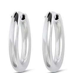 Toscano 21MM Oval Hoops, 14K White Gold