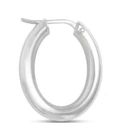 Toscano 21MM Oval Hoops, 14K White Gold