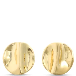 Toscano 20MM Rippled Button Stud Earrings, 14K Yellow Gold