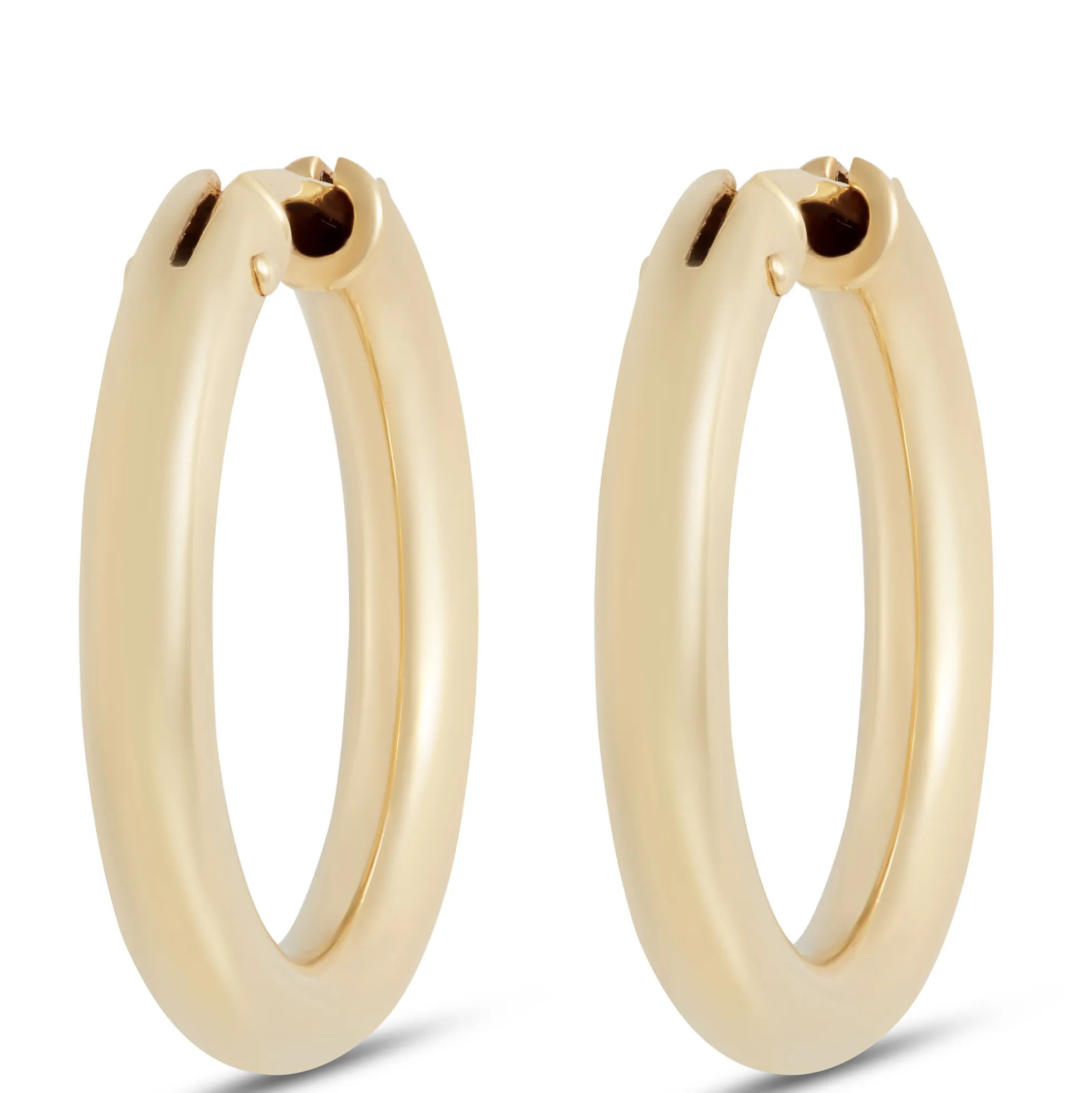 Toscano 27MM Round Hoop Earrings, 14K Yellow Gold