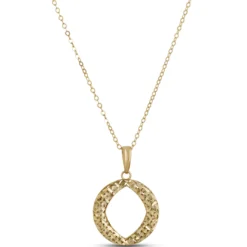 Toscano Open Circle Pendant, 14K Yellow Gold