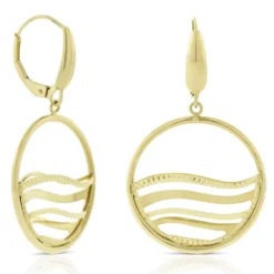 Toscano Open Circle Wave Earrings 14K