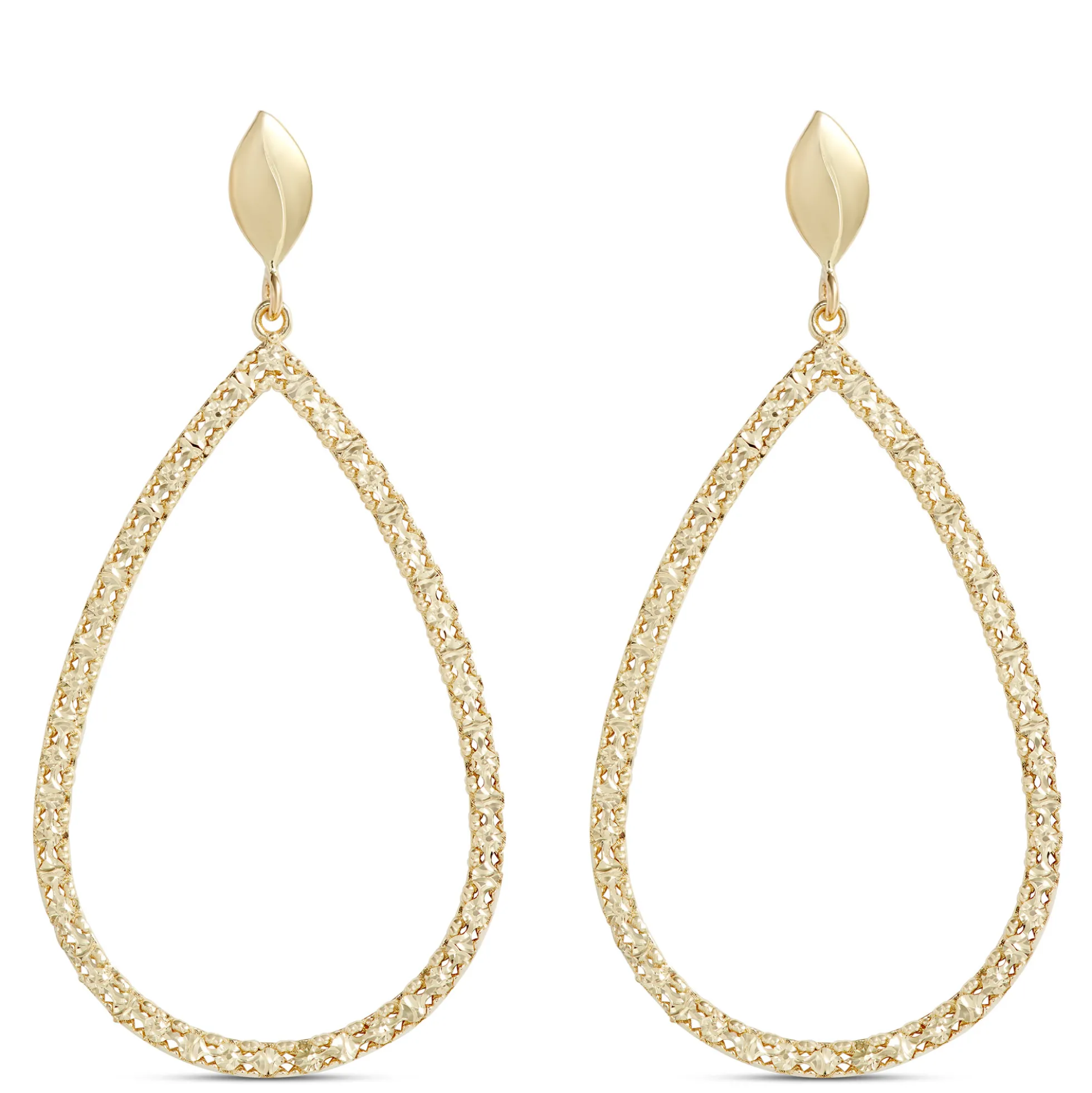 Toscano Open Pear Drop Earrings, 14K Yellow Gold
