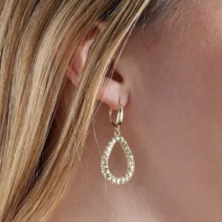 Toscano Open Pear Drop Earrings 14K