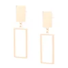 Toscano Open Rectangle Drop Earrings 14K Yellow