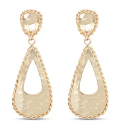 Toscano Open Tear Drop Dangle Earrings, 14K Yellow Gold
