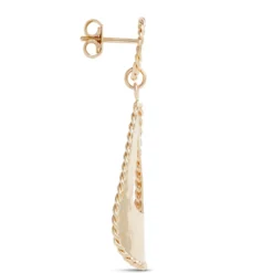 Toscano Open Tear Drop Dangle Earrings, 14K Yellow Gold