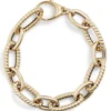 Toscano Oval and Twisted Link Bracelet, 14K Yellow Gold