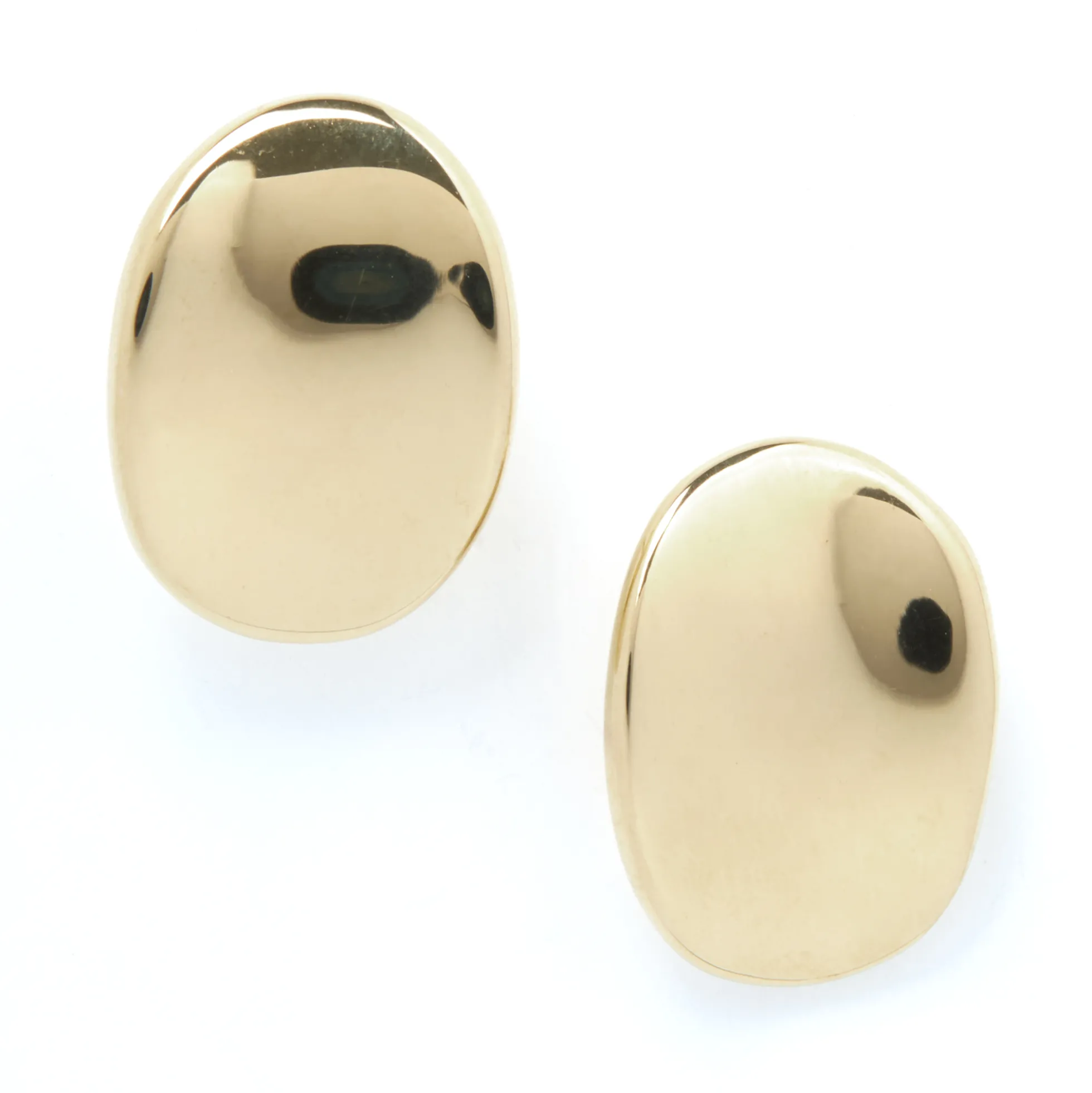 Toscano Oval Button Studs, 14K Yellow Gold