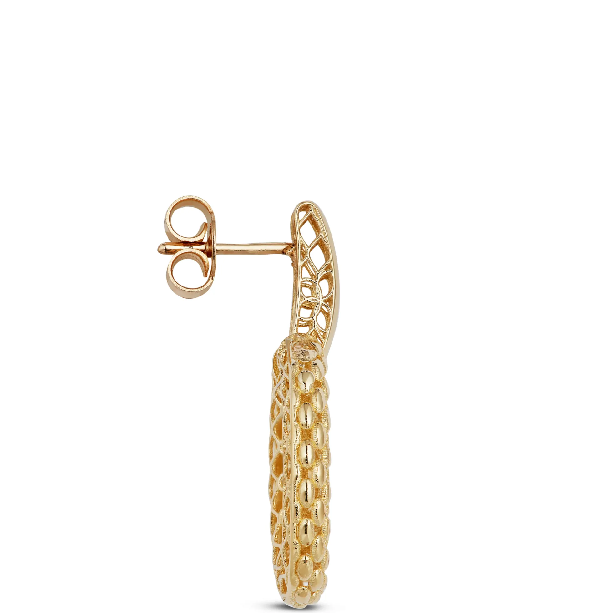 Toscano Oval Doorknocker Drop Earrings, 14K Yellow Gold